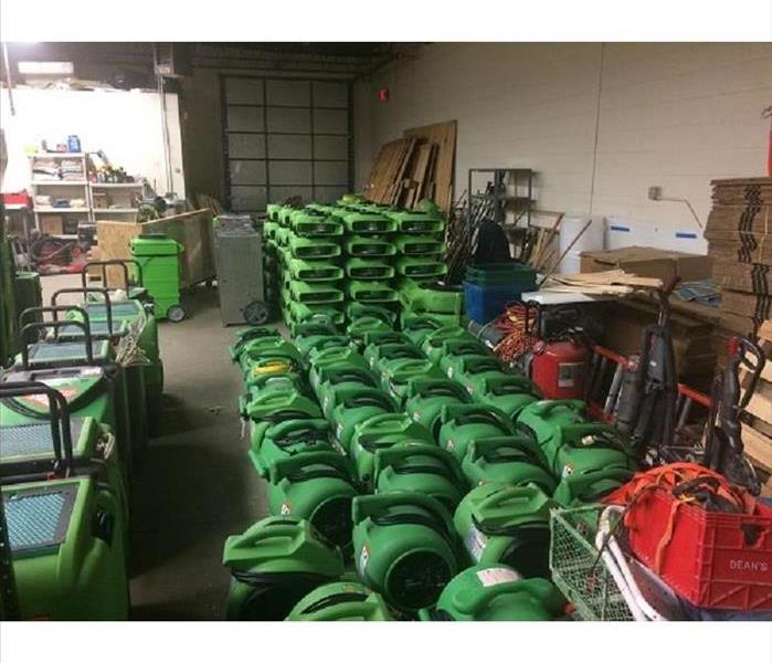 A warehouse full of remediation equipment